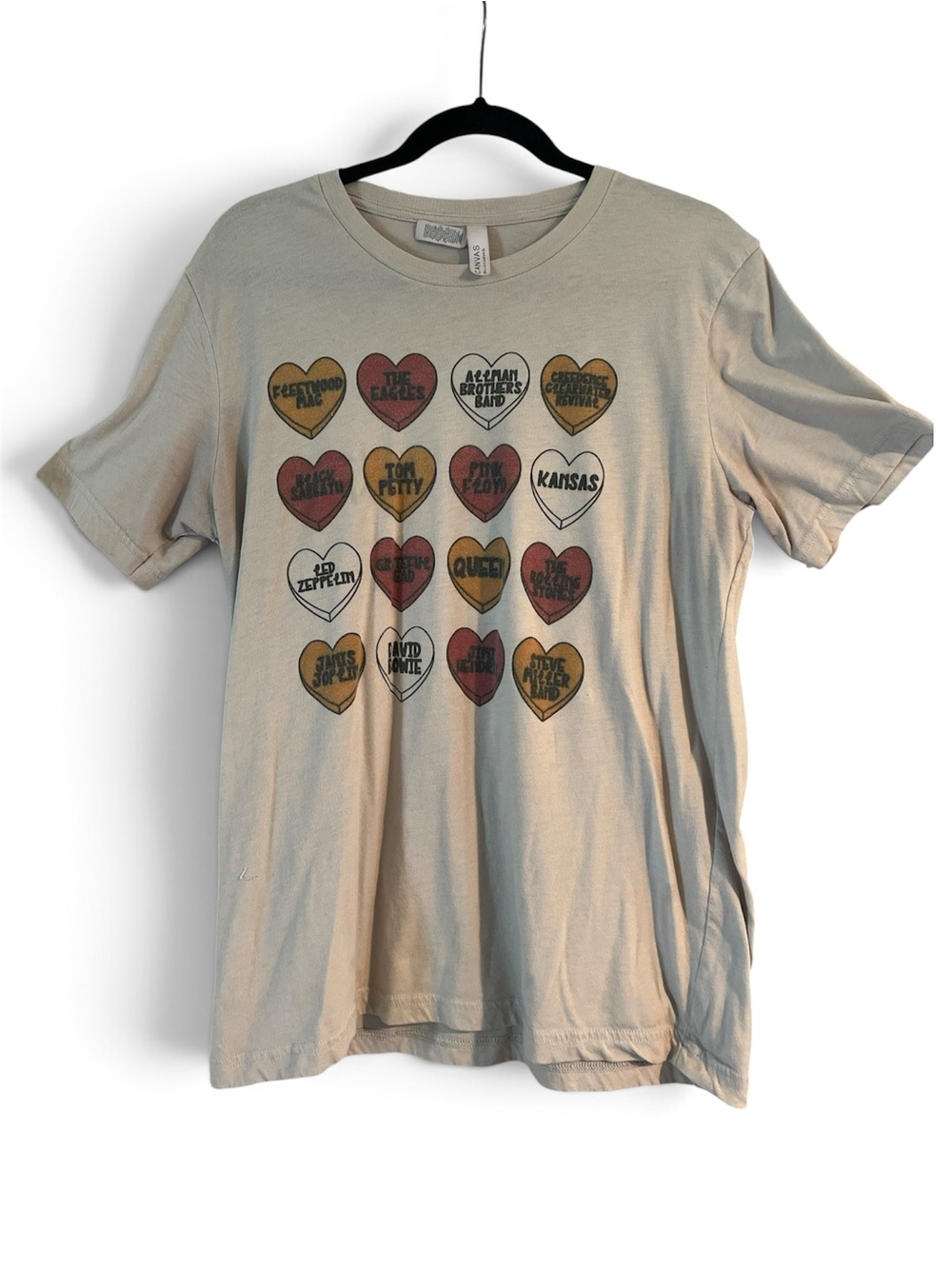 Graphic Heart Band Names Tee